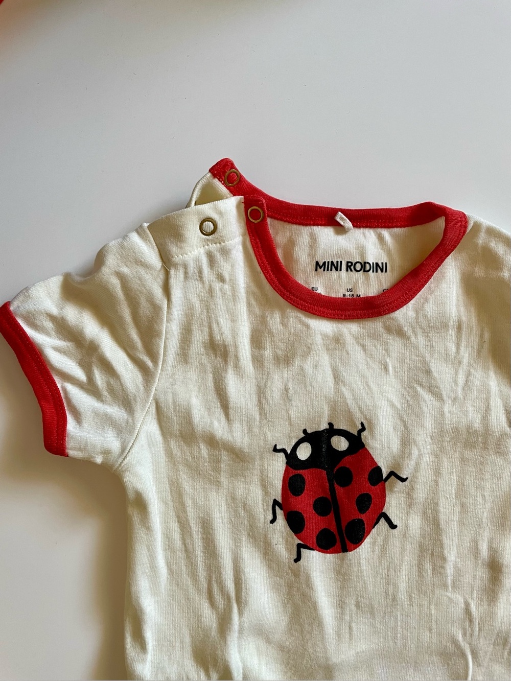 Mini Rodini ladybug onesie